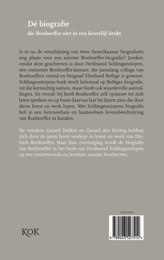 Dietrich Bonhoeffer 1906-1945 - achterkant